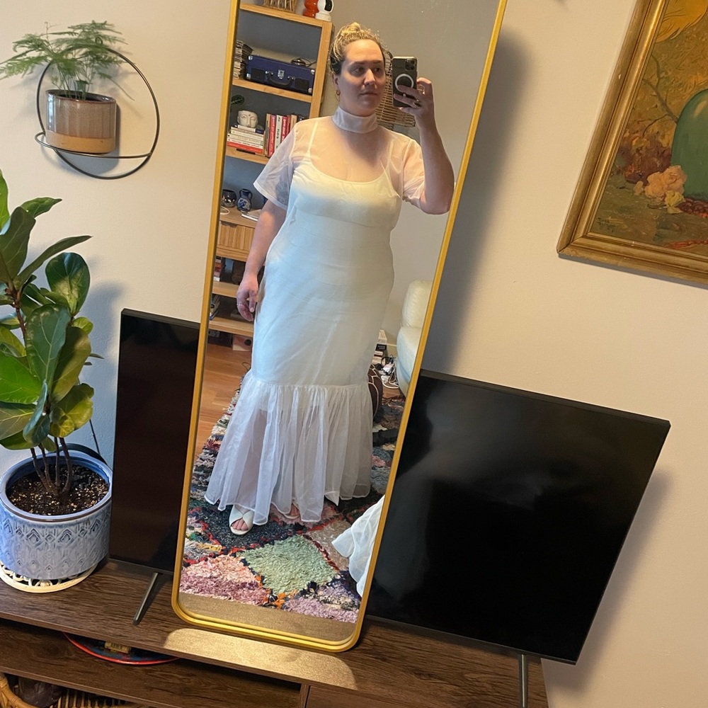 Elegant White Sheer Dress